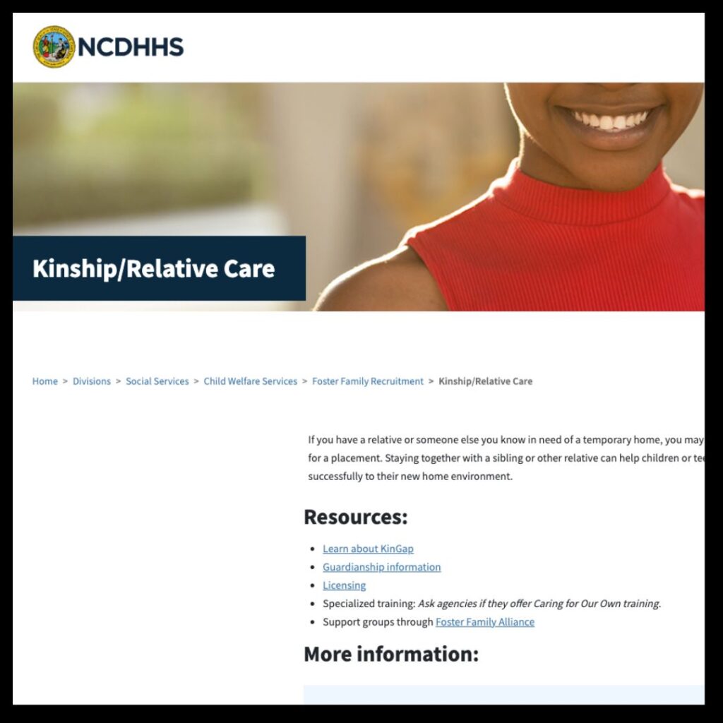 NCDHHS, Kinship and Relative Care