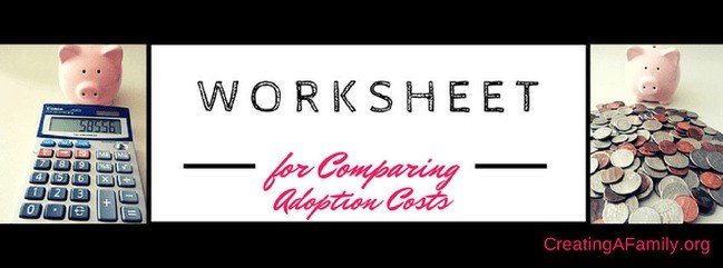 Worksheet for Comparing Adoption Agency Costs