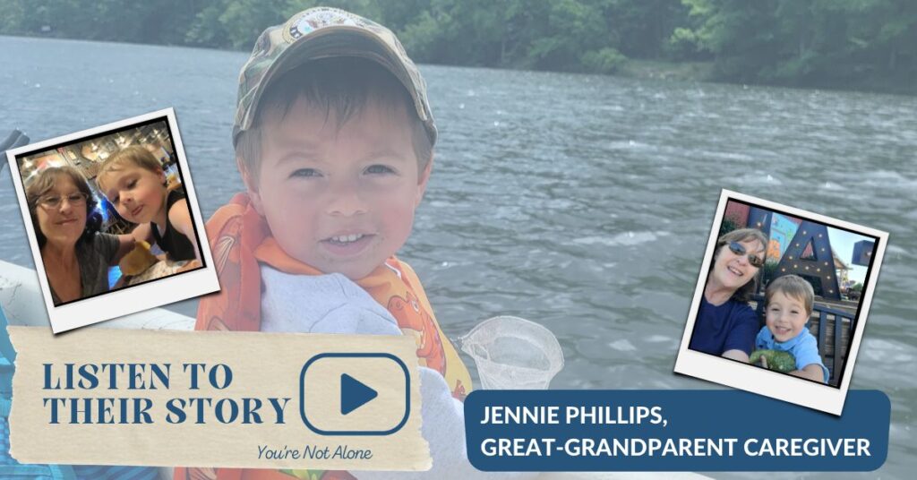 Jennie Phillips, Great-grandparent caregiver. Listen to their story, you are not alone.