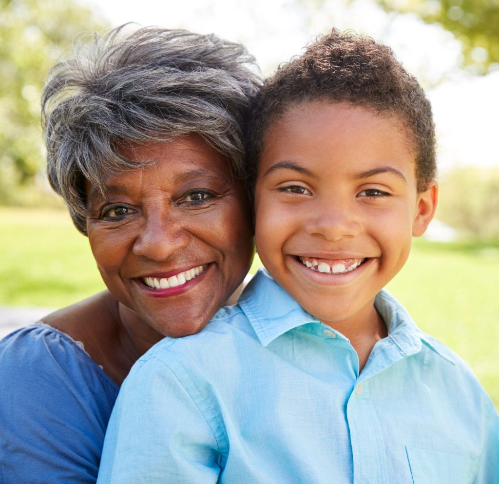 Image of grandmother and grandson.